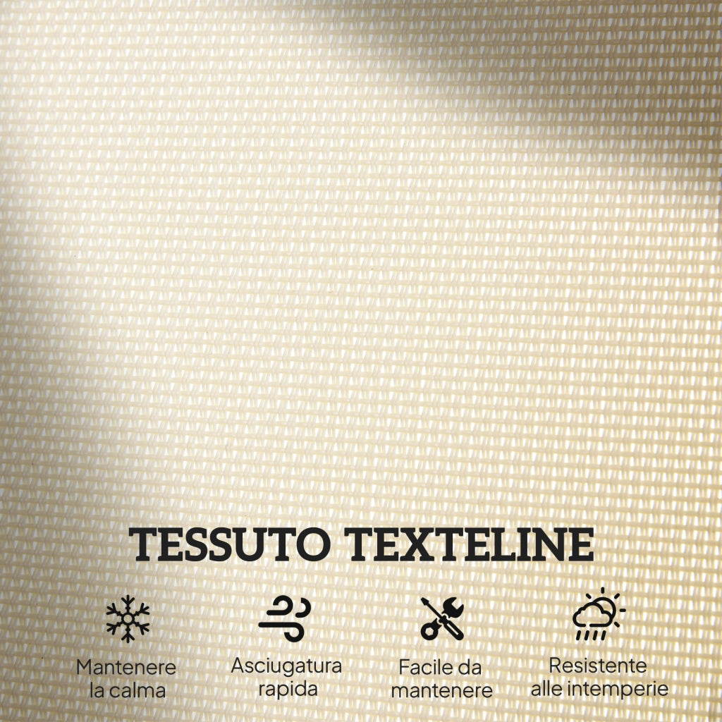 Panchina a Dondolo 2 Posti Giardino ¨C zephmum ¨C Metallo, Tessuto Rete, Beige, 120x70x85cm