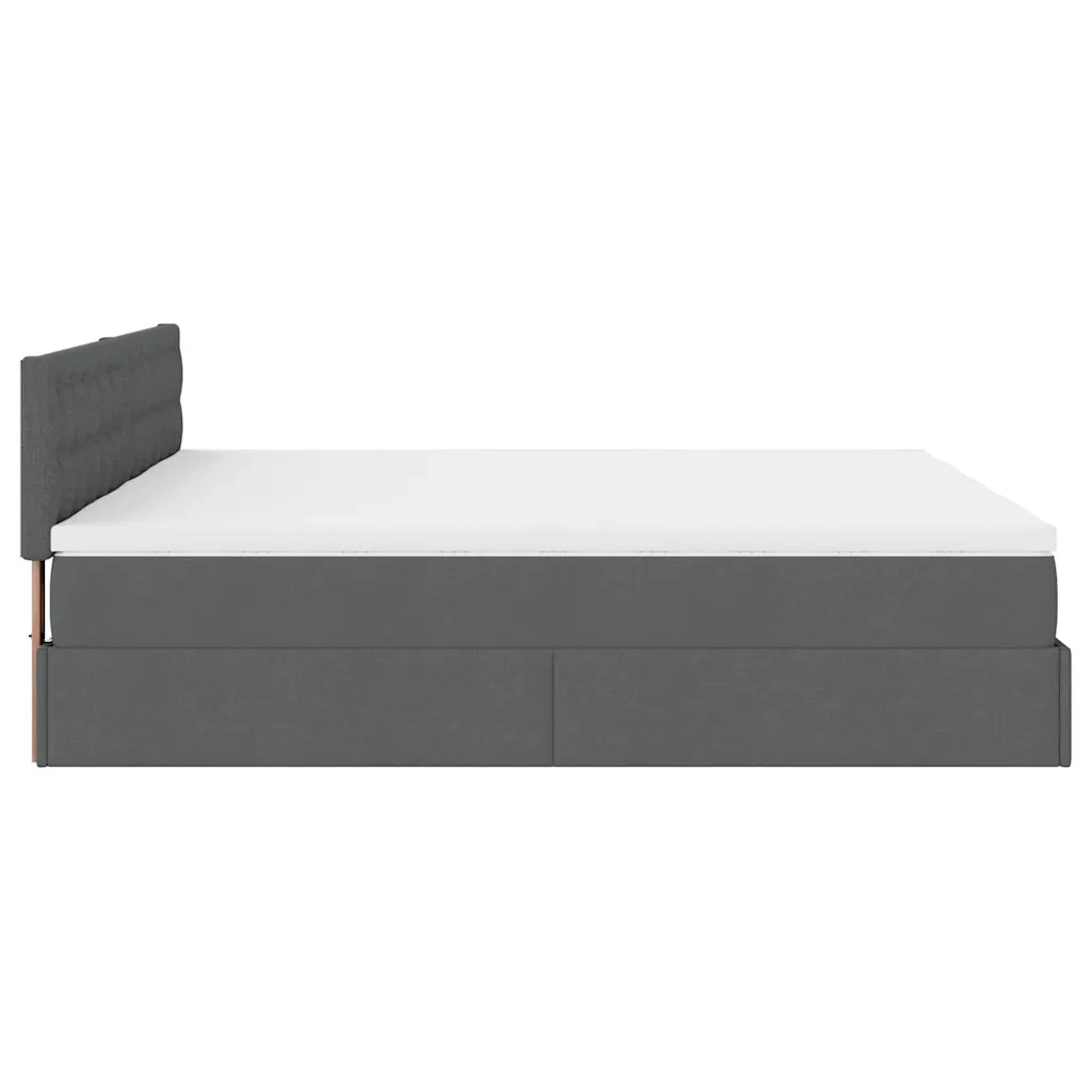 Struttura Letto Pouf con Materassi 200x200 cm in Tessuto 3312044