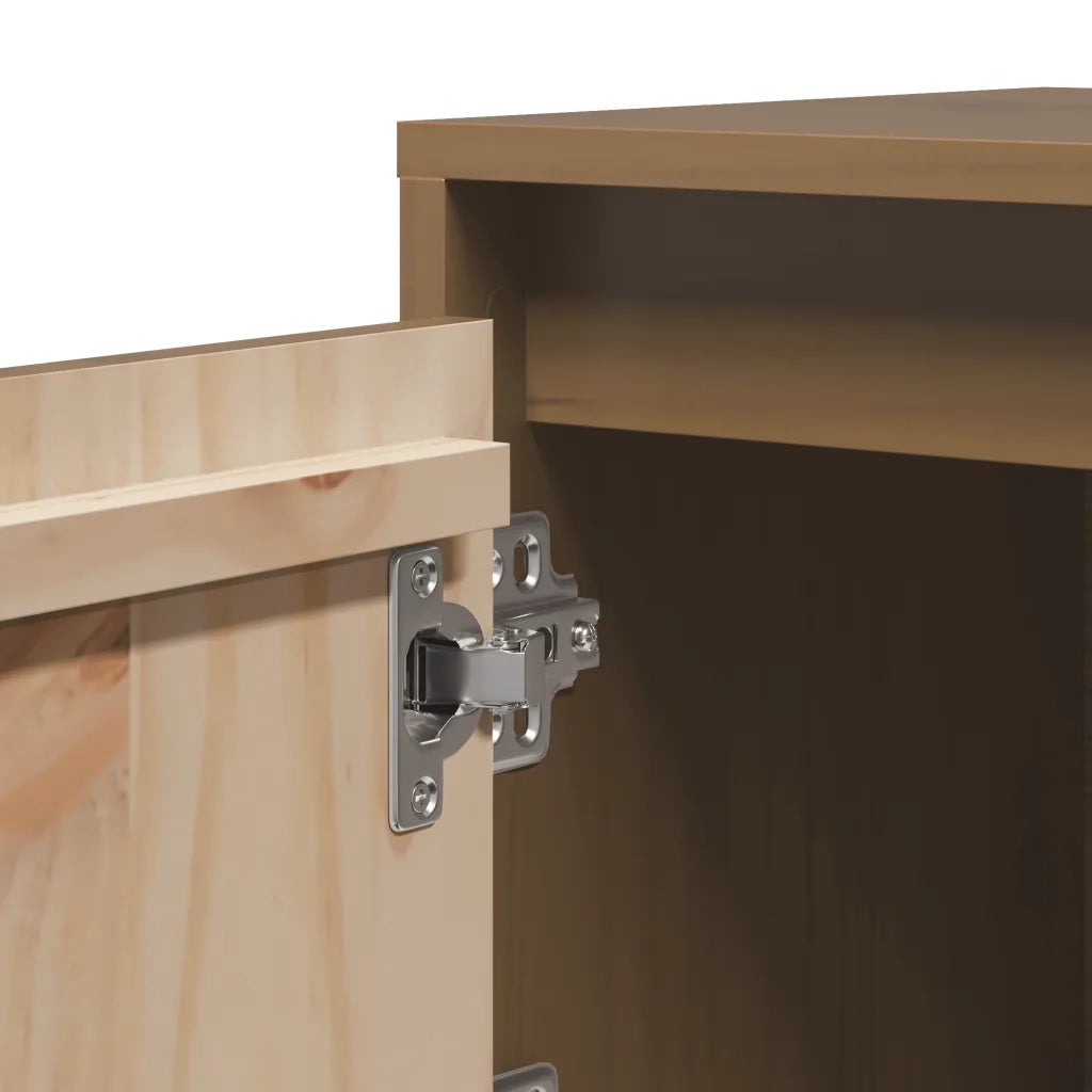 Comodini 2 pz-Set di 2 Tavolino da notte Ambra 40x30x40 cm in Legno Massello di Pino 337843