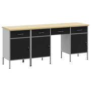 Mobile da lavoro 4 pcs Nero Legno ingegnerizzato e acciaio 3321380