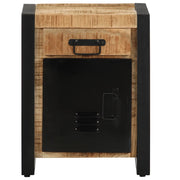 Comodino | Armadio da Notte | Mobiletto da notte 40x30x50 cm in Legno Massello di Mango Grezzo