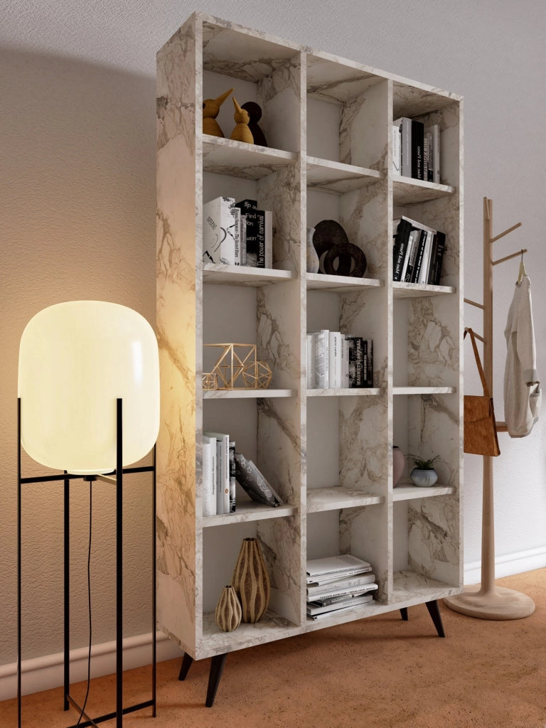 Libreria in legno "Zipa" 100 x 25 x 184 cm - Rovere