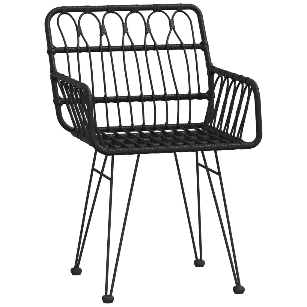Set da pranzo da esterno/mobili da giardino in resina intrecciata nera da 9 pezzi 02_0014397