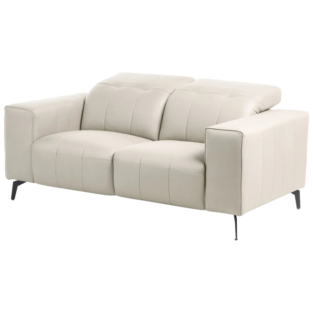Set moderno per soggiorno in ecopelle Divani e poltrona Divano Poggiatesta regolabile Gambe in metallo Beige chiaro stile moderno