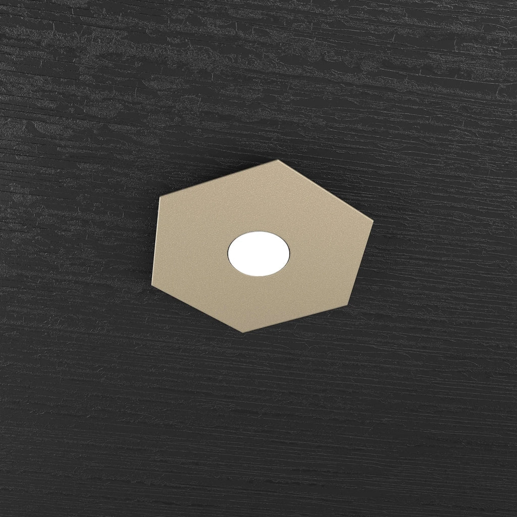 Applique Industrial-Minimal Hexagon Metallo Sabbia 1 Luce Gx53