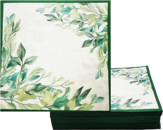 Serviette per festa 60 pezzi carta salatina verde per baby shower, compleanni, matrimoni 33 x 33 cm salatina.