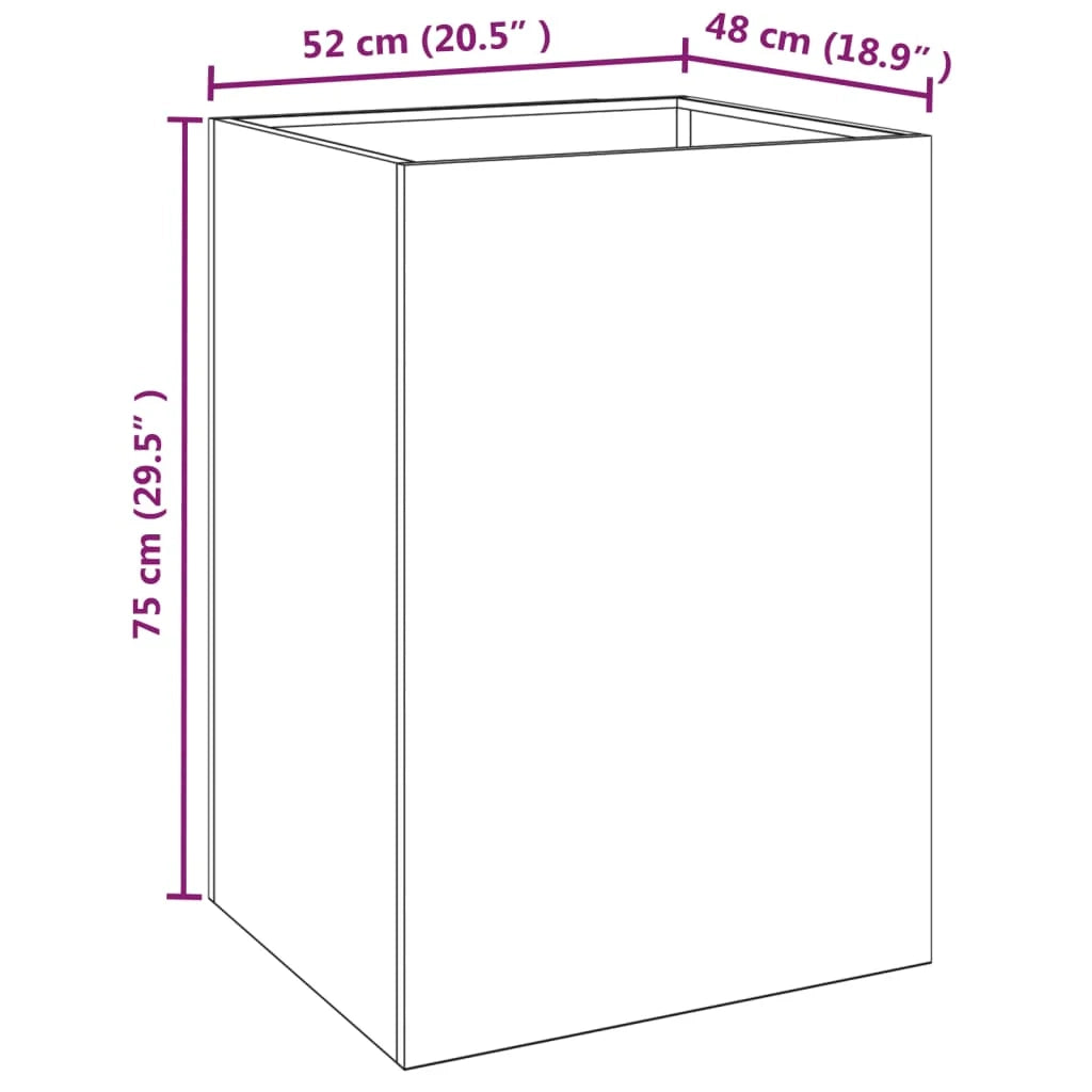 Fioriera rialzata per piante e fiori terrazza giardino 52 x 48 x 75 cm acciaio corten marrone 02_0037686