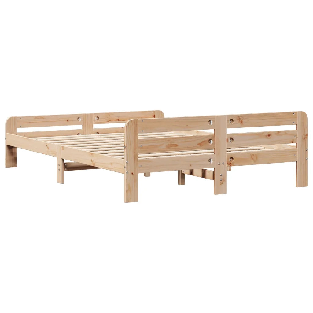 Letto senza Materasso-Struttura Letto 150x200 cm in Legno Massello di Pino 488952