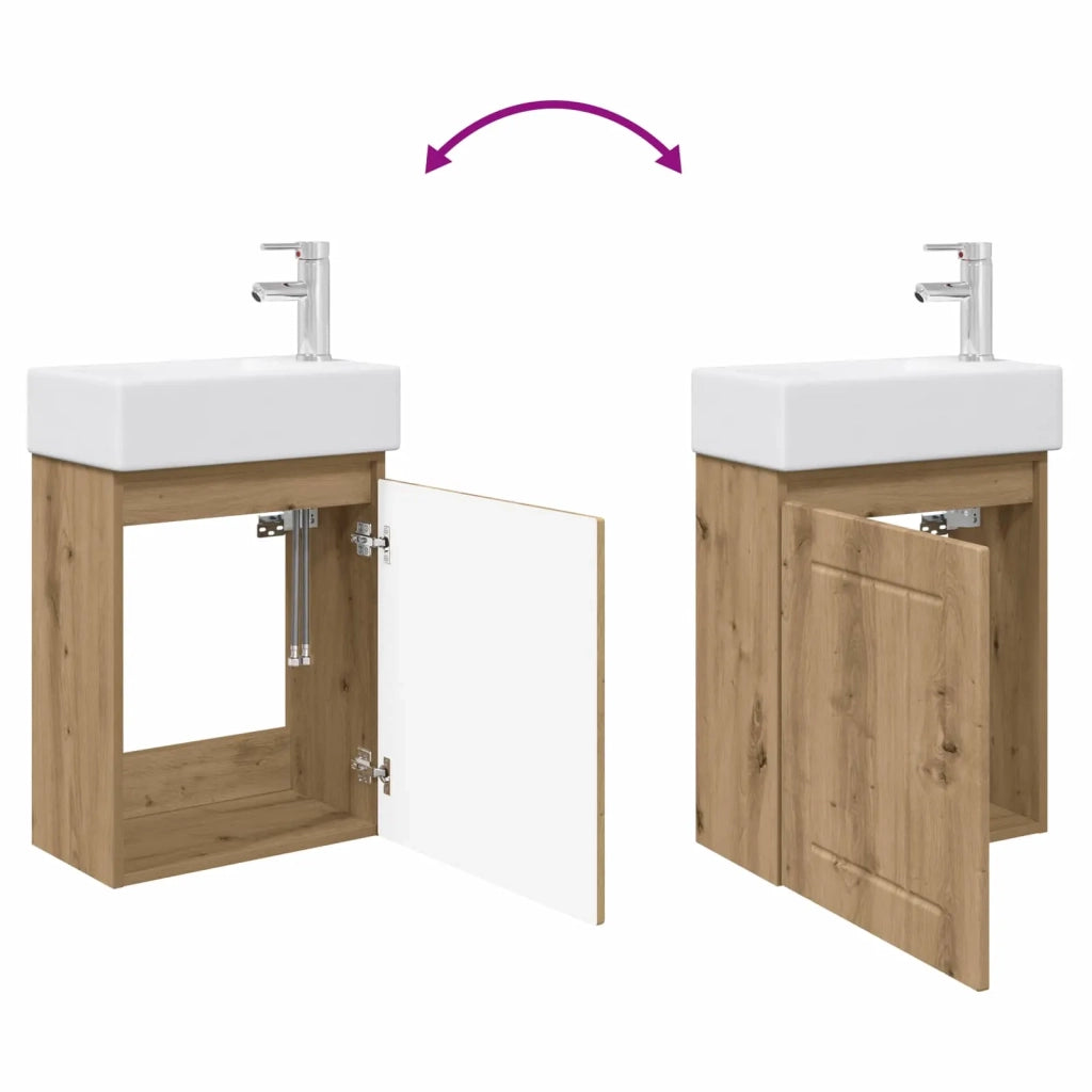 Mobile bagno con rubinetto Rovere Artigianale