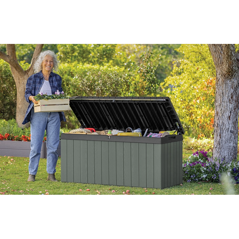Baule da Giardino con Seduta Keter Darwin Box 120 EVOTECH+ - Verde - 454L 142,5x65,3x64,3 -Keter