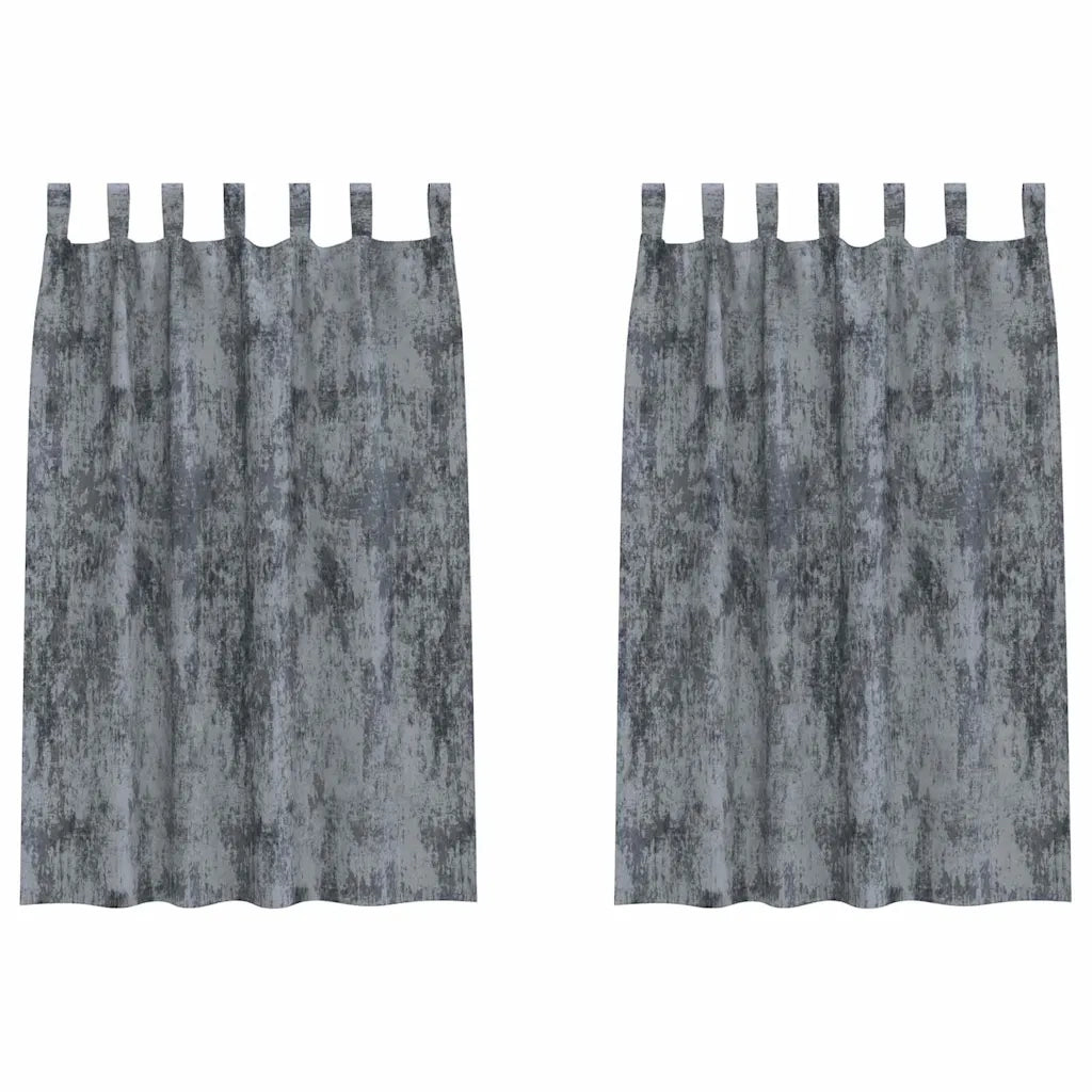 Tende in Velluto 2 pz Grigio Argento 175 x 140 cm Velluto