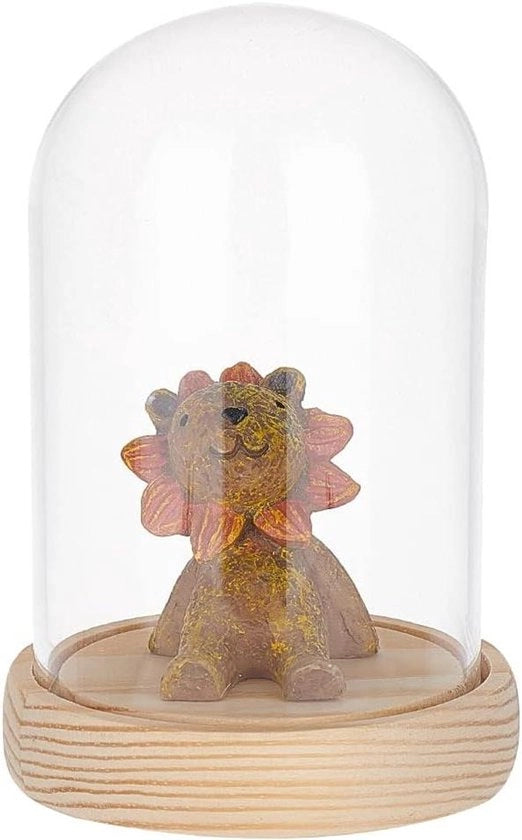 Vaso di Vetro con Bocchetta di Gomma per Conservazione e Decorazione di Fiori - 7.8x9.1 cm