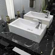 Lavandino con Foro Rubinetto Rettangolare Ceramica 46x25,5x12cm 142343