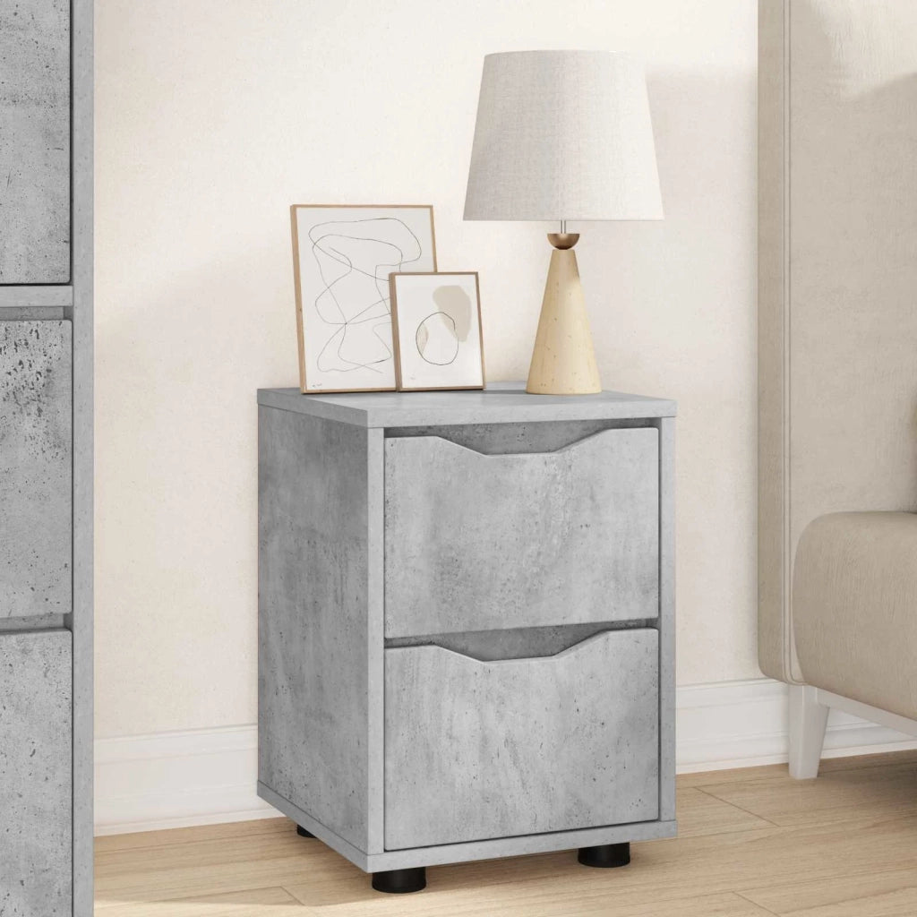 Comodini con cassetto 2 pcs Grigio cemento 30,5 x 30 x 43 cm 888804