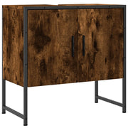 Mobiletto da bagno compatto e moderno con vano contenitore 60 x 33 x 60 cm legno di rovere affumicato 02_0049452