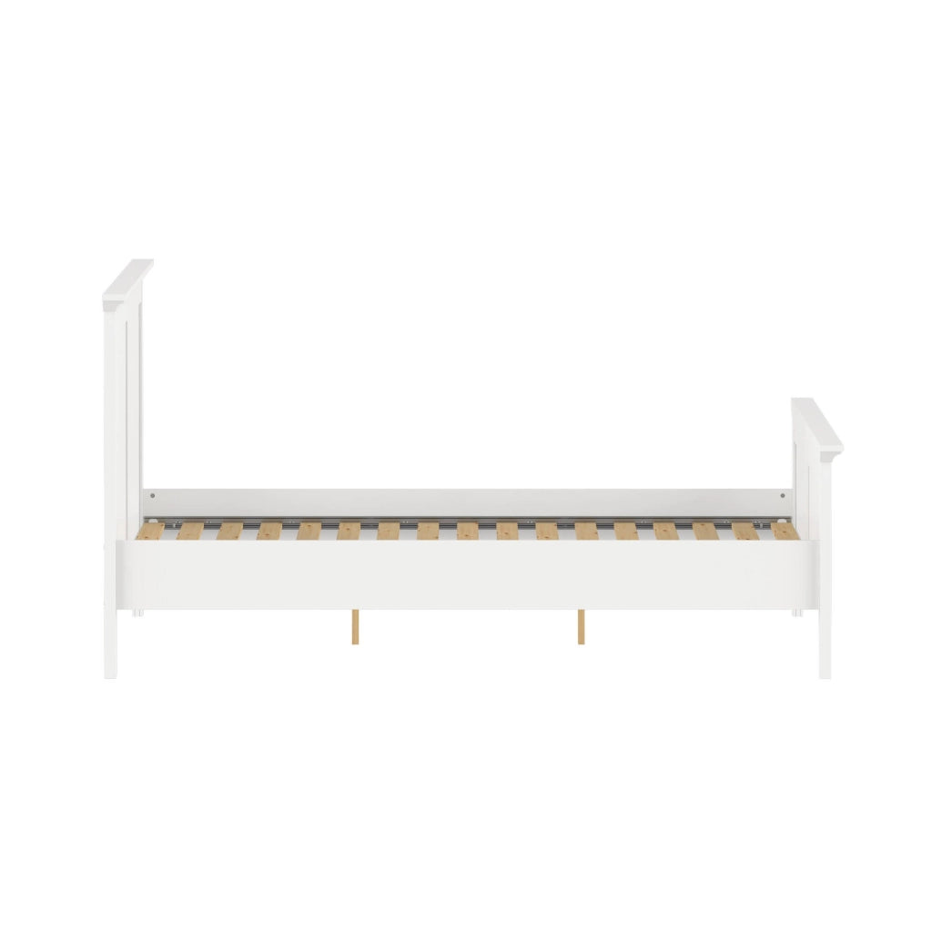 Letto piazza e mezza Faxai, Sommier per camera da letto, Giroletto per stanza, Struttura porta materasso, 211x179 h110 cm, Bianco