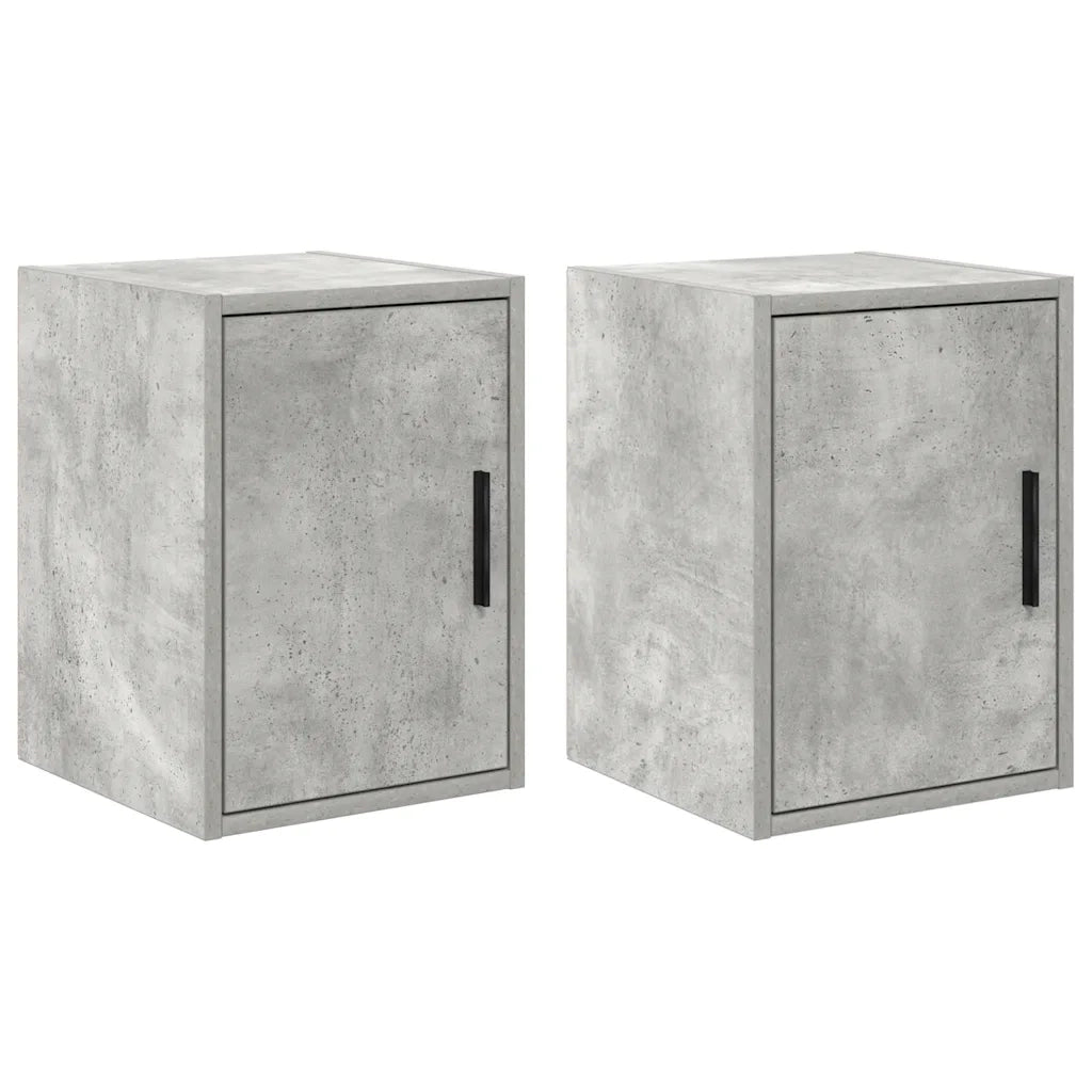 vidaXL Pensili per Garage 2 pz Grigio Cemento in Legno Multistrato