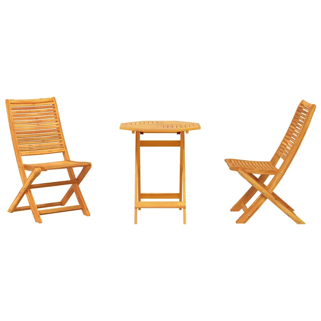 Set Bistro Pieghevole 3 pcs Marrone Legno di Acacia Massello 3375698