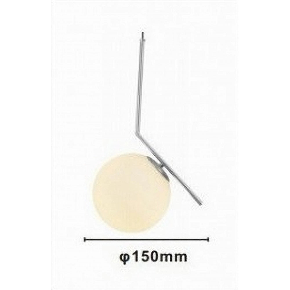 Trade Shop - Lampadario A Sospensione Attacco E27 Argento Con Sfera Vetro Moderno Minimal 33474 -