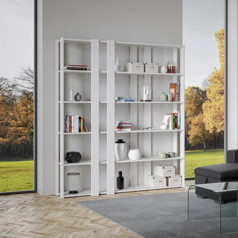 Composizione Libreria E Kato 6R 8 fasce lunghe - Bianco Frassino