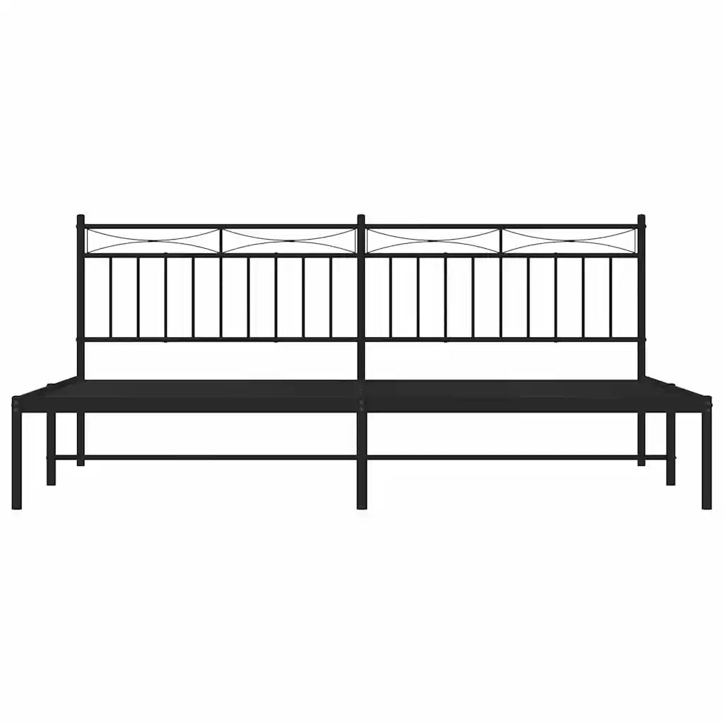 Giroletto con Testiera in Metallo Nero 193x203 cm 373697