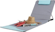 Pavimento esterno XXL con schienale regolabile e cuscino, 60 x 195 cm, con tasca portatile, colore grigio.