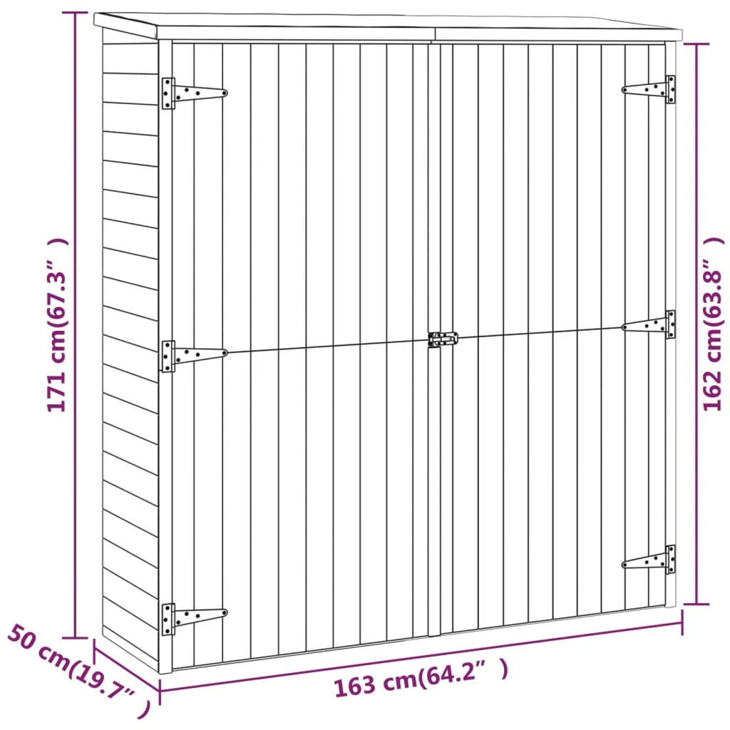 Casetta da giardino cabina ripostiglio casetta da esterno robusta casetta per attrezzi 163 x 50 x 171 cm legno massello di pino marrone 02_0022404