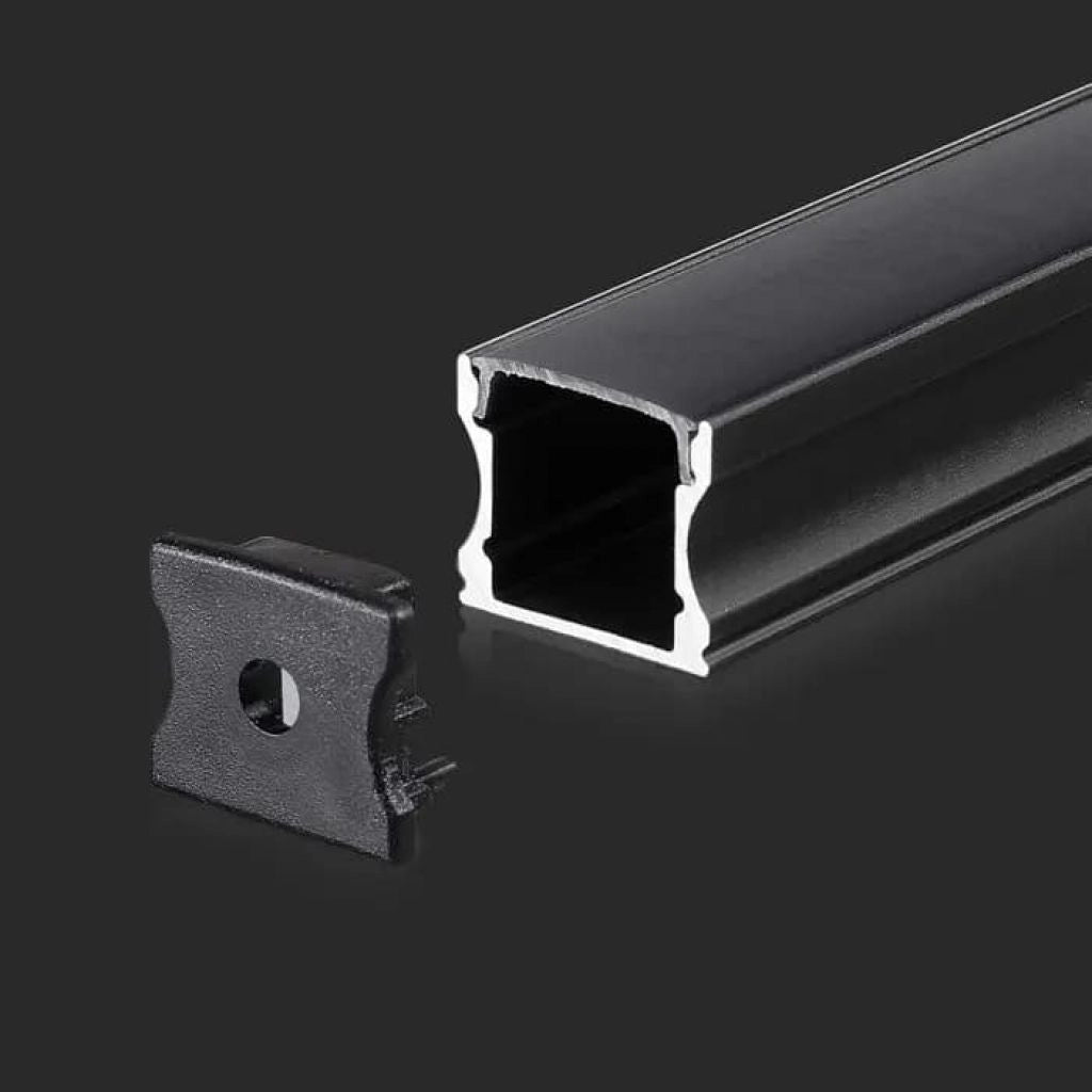 Kit di montaggio della striscia a LED con alluminio diffusore 2000* 17,2* 15,5 mm Alloggiamento nero