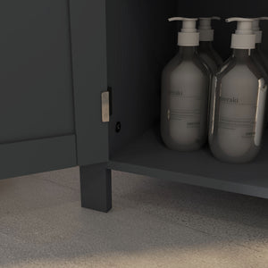 Mobiletto Bagno 3 Ripiani 60x30x80,5 cm in MDF e Truciolato Grigio