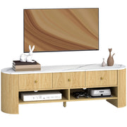 Mobile TV con 3 cassetti ¨C Zephmum ¨C Effetto marmo e legno 140x30x50 cm