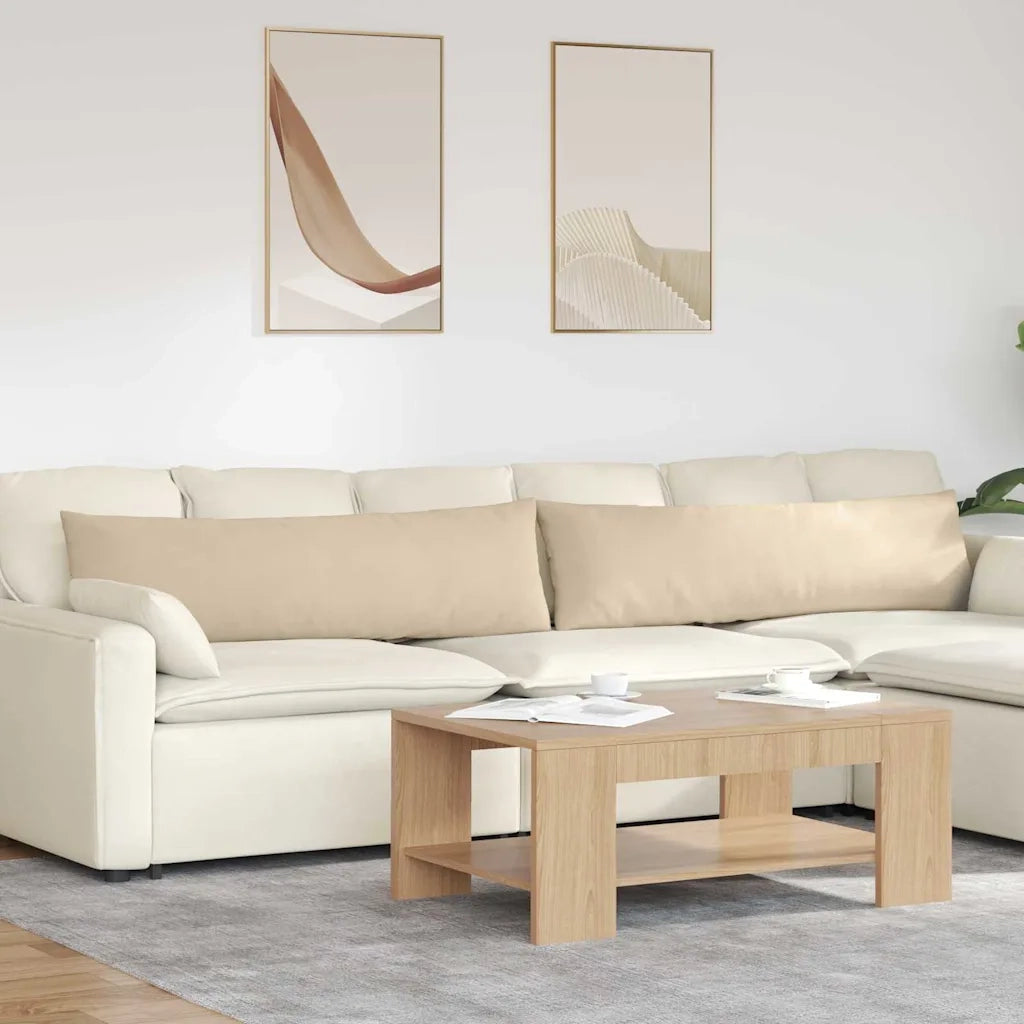 Cuscini da Divano 2 pcs Crema 145 x 40 cm Tessuto