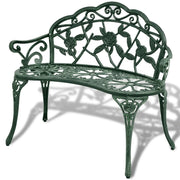 Panca da giardino mobili da esterno terrazza 100 x 54 x 80 cm alluminio pressofuso verde 02_0011143