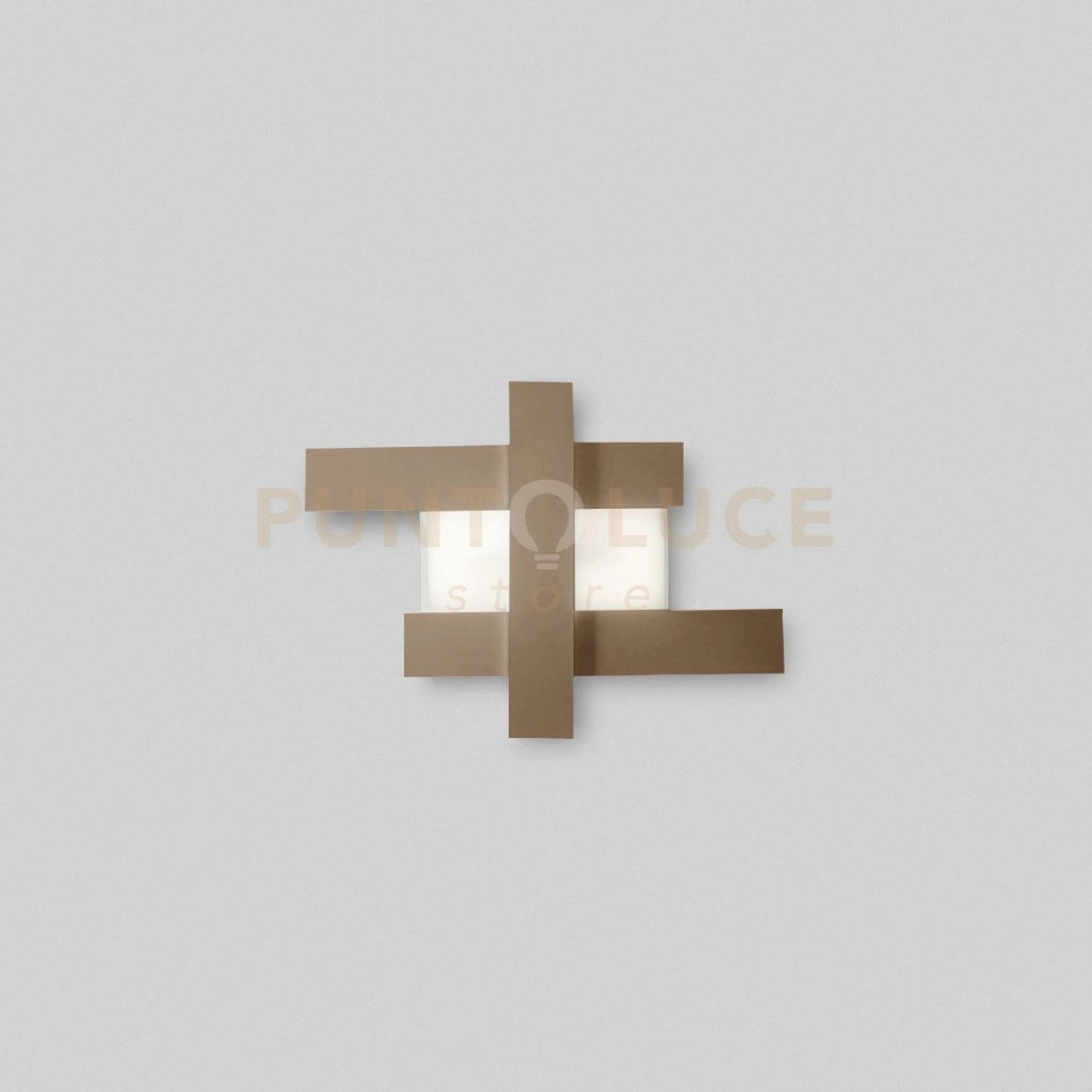 DOHA P/P - APPLIQUE COLORE TORTORA IN ALLUMINIO E METACRILATO A LED 3000K 2620LM 30W 65,5X49CM