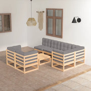 Set Divani da Giardino 8 pz con Cuscini Legno Massello di Pino cod mxl 41794
