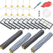 Set di accessori di riserva compatibile con i robot aspirapolvere Roomba Serie 800, 860, 870, 880, 890 e Serie 900, 960, 966, 980, 981, 971 (10 filtri, 10 setole laterali, 2 setole in gomma)