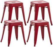 Set 4 Panchetti Impilabili Armin In Metallo rosso