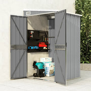 Capanno Giardino a Parete Grigio 118x100x178 cm Acciaio Zincato 316218