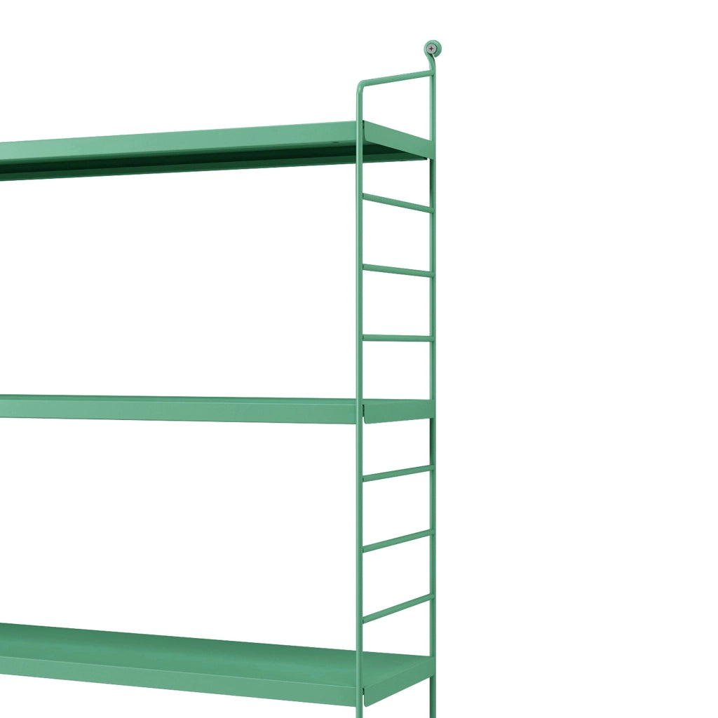 Scaffale da Parete Strängnäs a 3 Ripiani Regolabili 50 x 60 x 15 cm Acciaio Verde Pastello [en.casa]