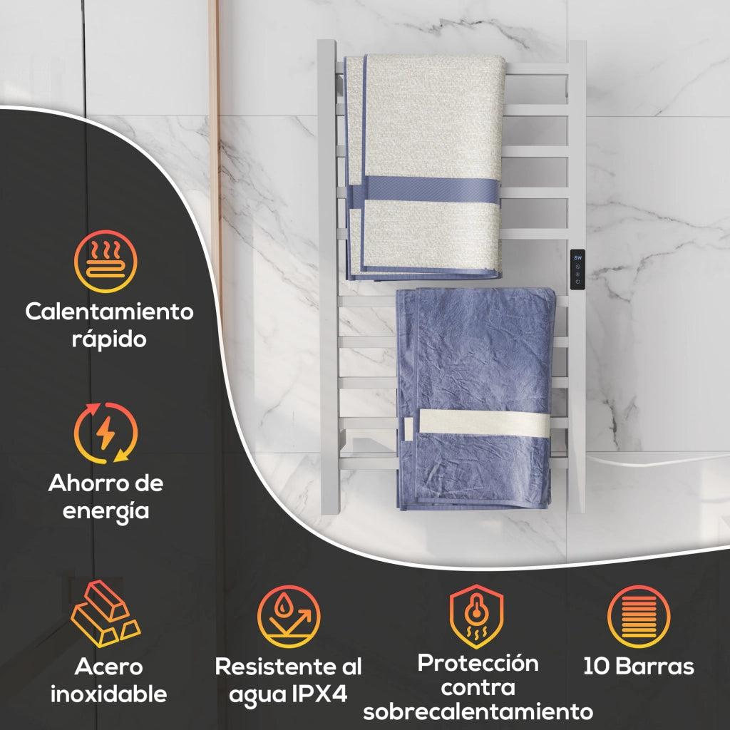 Portasciugamani Elettrico a Parete ¨C Zephmum ¨C Bianco 45x11x80 cm
