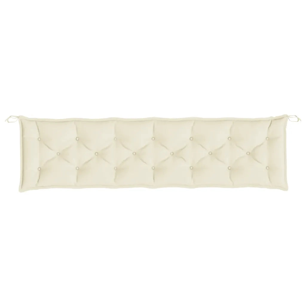 Cuscini Panca Giardino 2pz Bianco Crema 200x50x7 Tessuto Oxford 361737