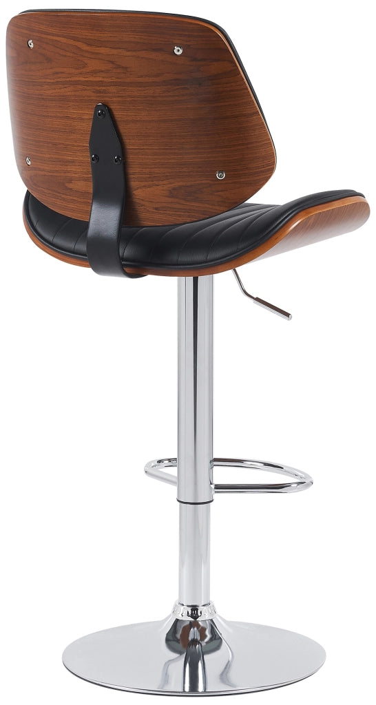 Sgabello da bar Clawson in ecopelle cromata 2