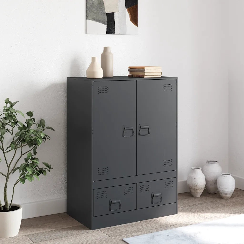 Credenza | Madia | Buffet da pranzo | Armadio da pranzo Antracite 67x39x95 cm in Acciaio