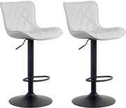Sgabello Emma Bar Set di 2 bianco,Finta pelle