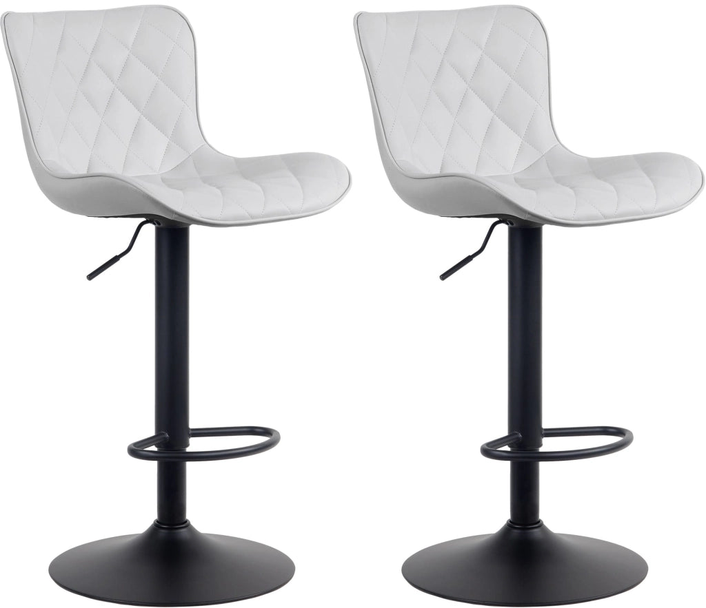 Sgabello Emma Bar Set di 2 bianco,Finta pelle