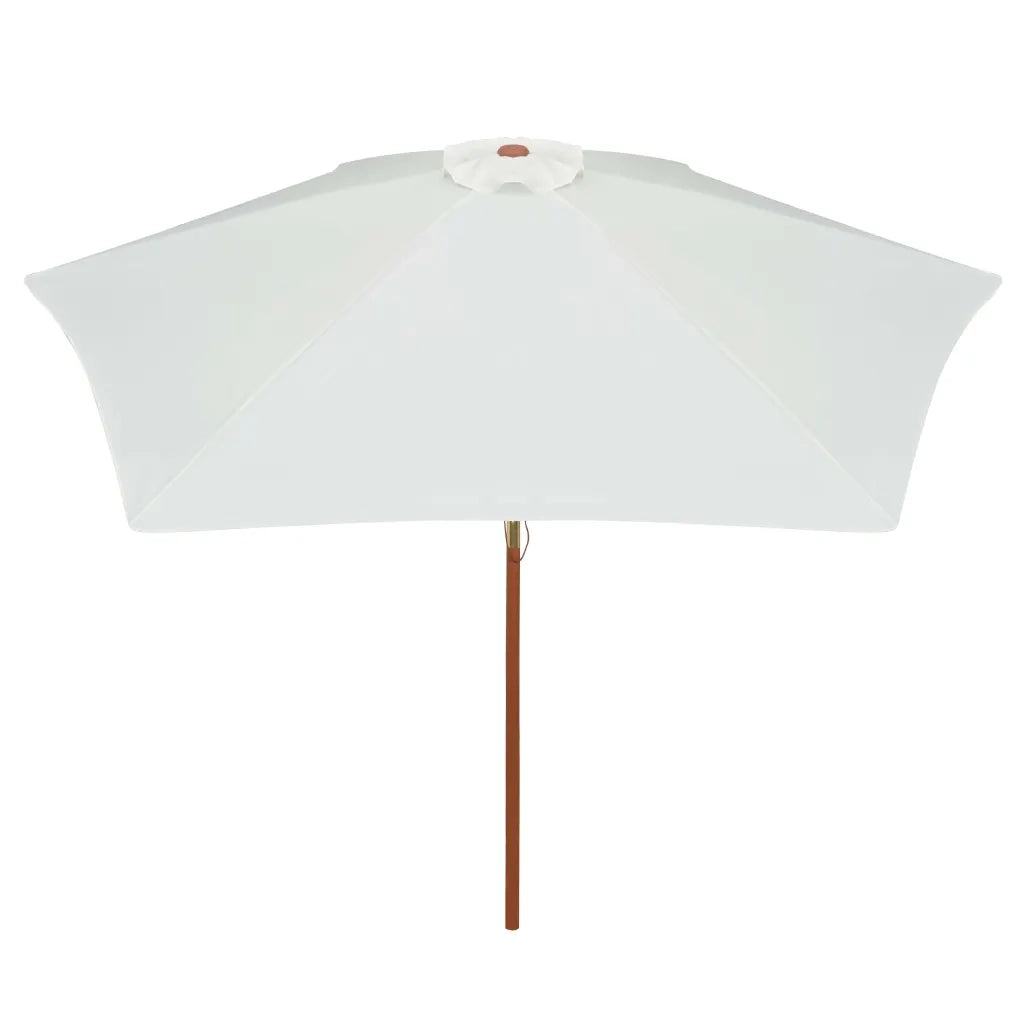 Ombrellone 270x270 cm Palo in Legno Bianco Crema 42962