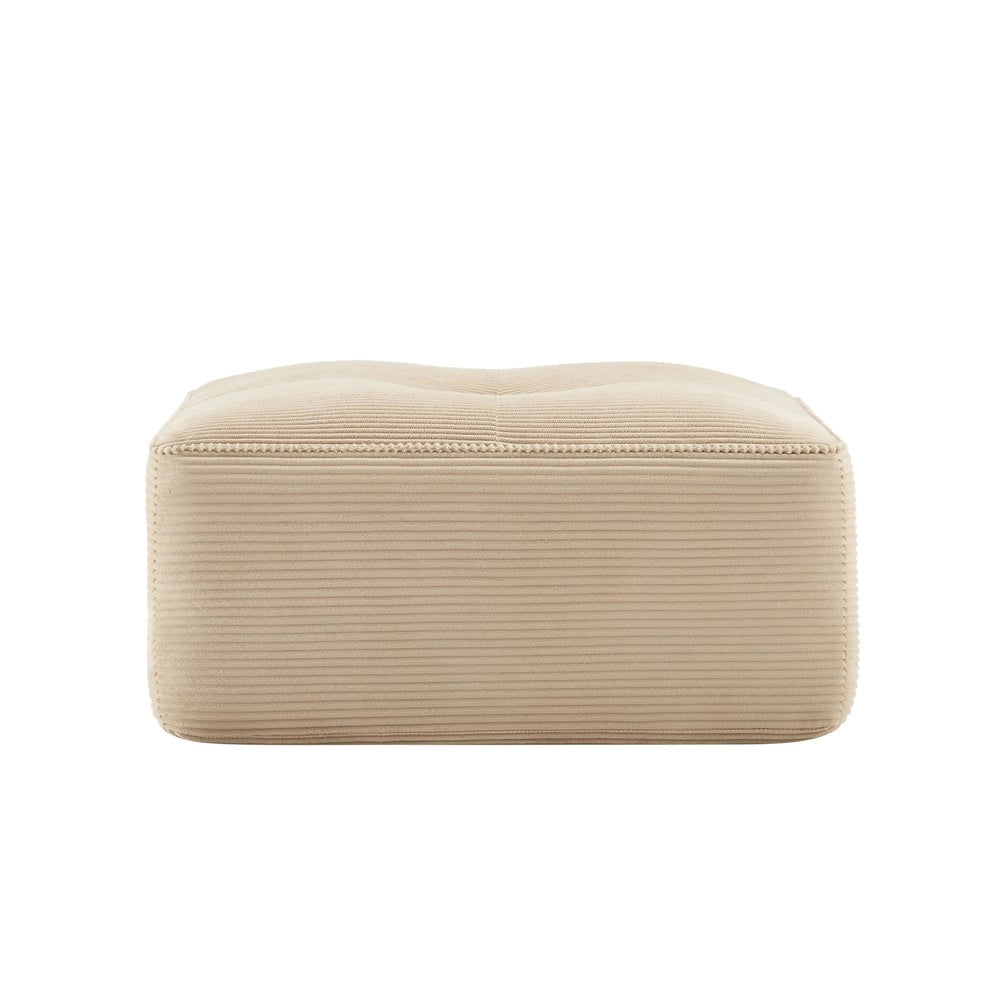 Pouf Cordelia ¨C Minimal ¨C Beige velluto a coste