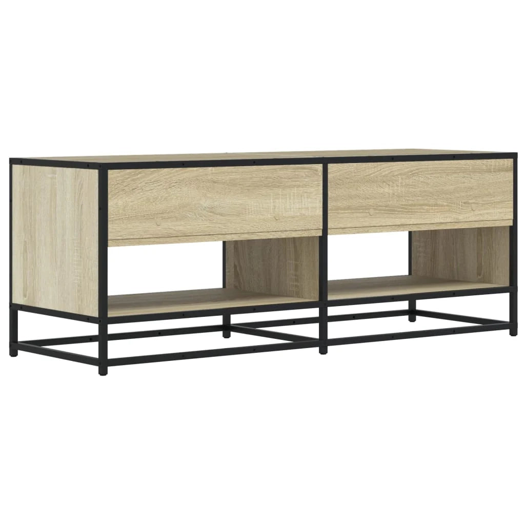 Mobile TV multimediale mensola TV credenza mobile TV sala da pranzo soggiorno camera da letto rovere Sonoma 120,5 x 40 x 46 cm legno ingegnerizzato e metallo marrone 02_0027469