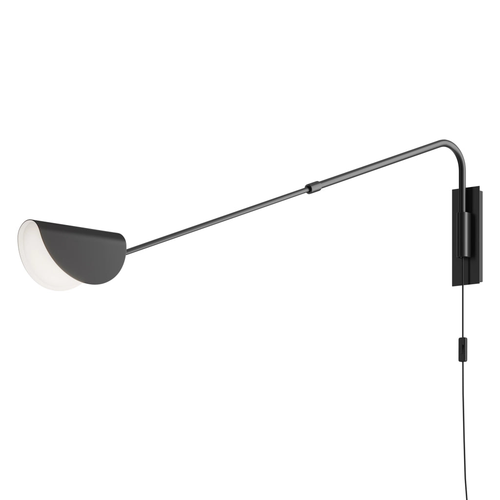 Maytoni Applique moderna Mollis 1 luce G9 nero metallo diffusore acrilico