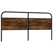 Testiera Rovere Fumo 190 cm in Acciaio e Legno Multistrato