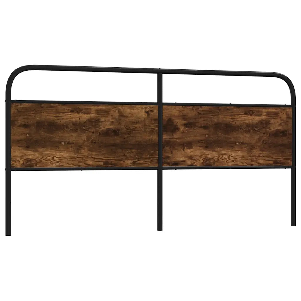 Testiera Rovere Fumo 190 cm in Acciaio e Legno Multistrato